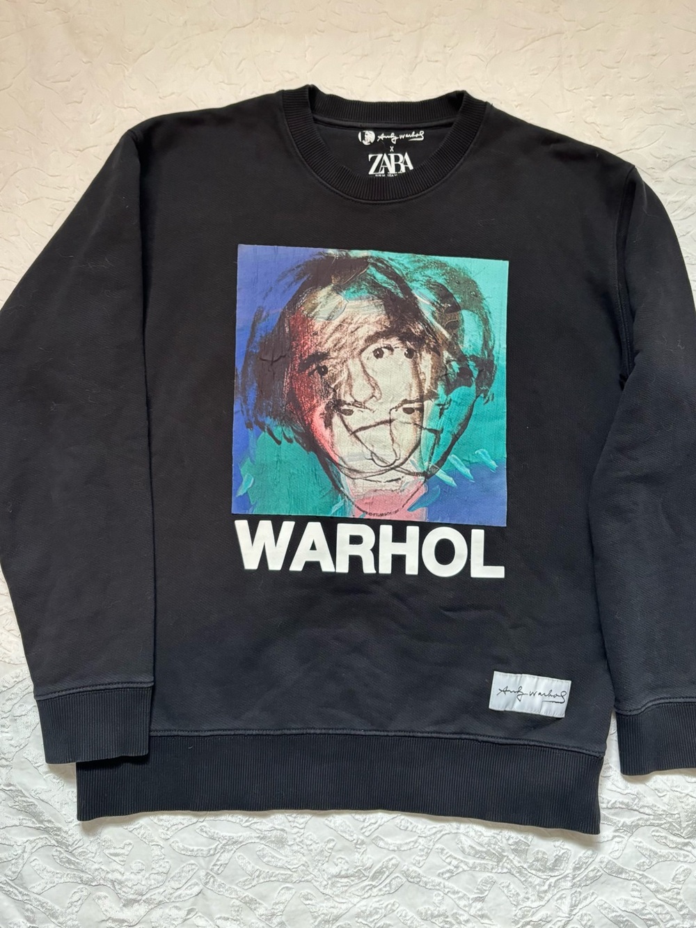 Zara Black Warhol Graphic Crewneck Sweatshirt
